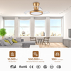 Modern New Elegant Small Smart Fan Rectratable High Hidden Ceiling Fan with Light for Home