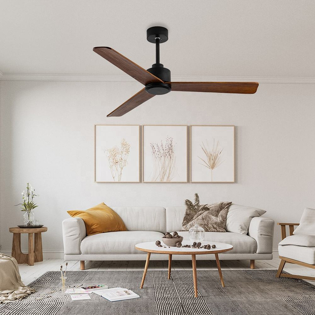 Morden Smart Remote Control 52 Inch Bldc Ceiling Fan 3 Wood Blades Ceiling Fan for Home