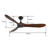 Modern Smart Bldc 3 Blade Wooden Ceiling Fan Black Brown Dc Wood 56 Inch Fan with Remote
