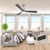 Hot Sale Modern Indoor Ceiling Fan 3 Blades Noiseless Reversible Dc Motor Speeds Ceiling Fan With Light