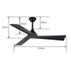 New Design Low Price Smart Ac Dc Bldc Inverter Fan 3 Blade 35 Watt 52" Ceiling Fans No Light