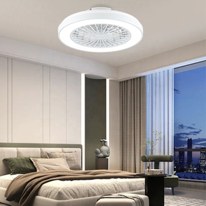 Control Ideal Living Room Bedroom Popular Plastic Bladeless Round Fan Ceiling 42 Inch Fan Light
