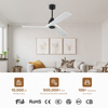 Smart Fan Lamp 52inch 3 Blade Solid Wood Wall Control Ceiling Fan Ceil Fan Without Light