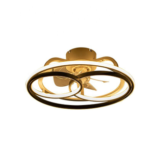 Morden New Smart Fancy Electric Double Ring Led Light Ceiling Fan with Light for Bedroom