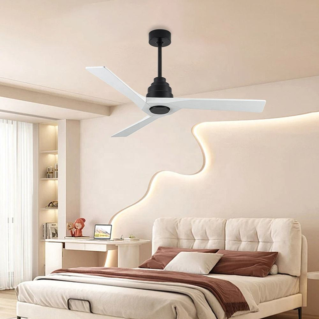 Smart Fan Lamp 52inch 3 Blade Solid Wood Wall Control Ceiling Fan Ceil Fan Without Light