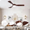 Smart Control 52 Inches Celling Fan Wood Blade Ceiling Fan Led Light with Light and Remote