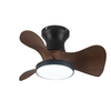 Modern Living Room Bedroom 22 Inch ABS Small Black Ceiling Fan Lamp Remote Control Acrylic Ceiling Fan with Led Light
